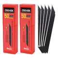 Gomake 9mm Utility Knife Replacement Blades – 100 Pcs Black Carbon Steel, 30° Snap-Off Edge