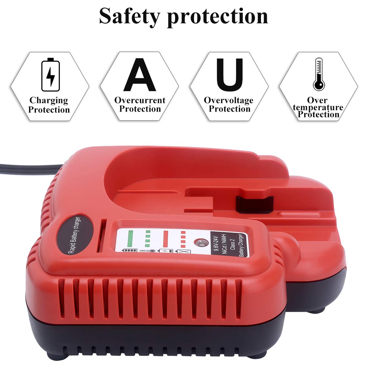 Gonocop BDFC240 Battery Charger for Black & Decker 9.6V–24V NiCd NiMh Firestorm