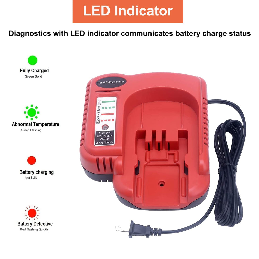 Gonocop BDFC240 Battery Charger for Black & Decker 9.6V–24V NiCd NiMh Firestorm
