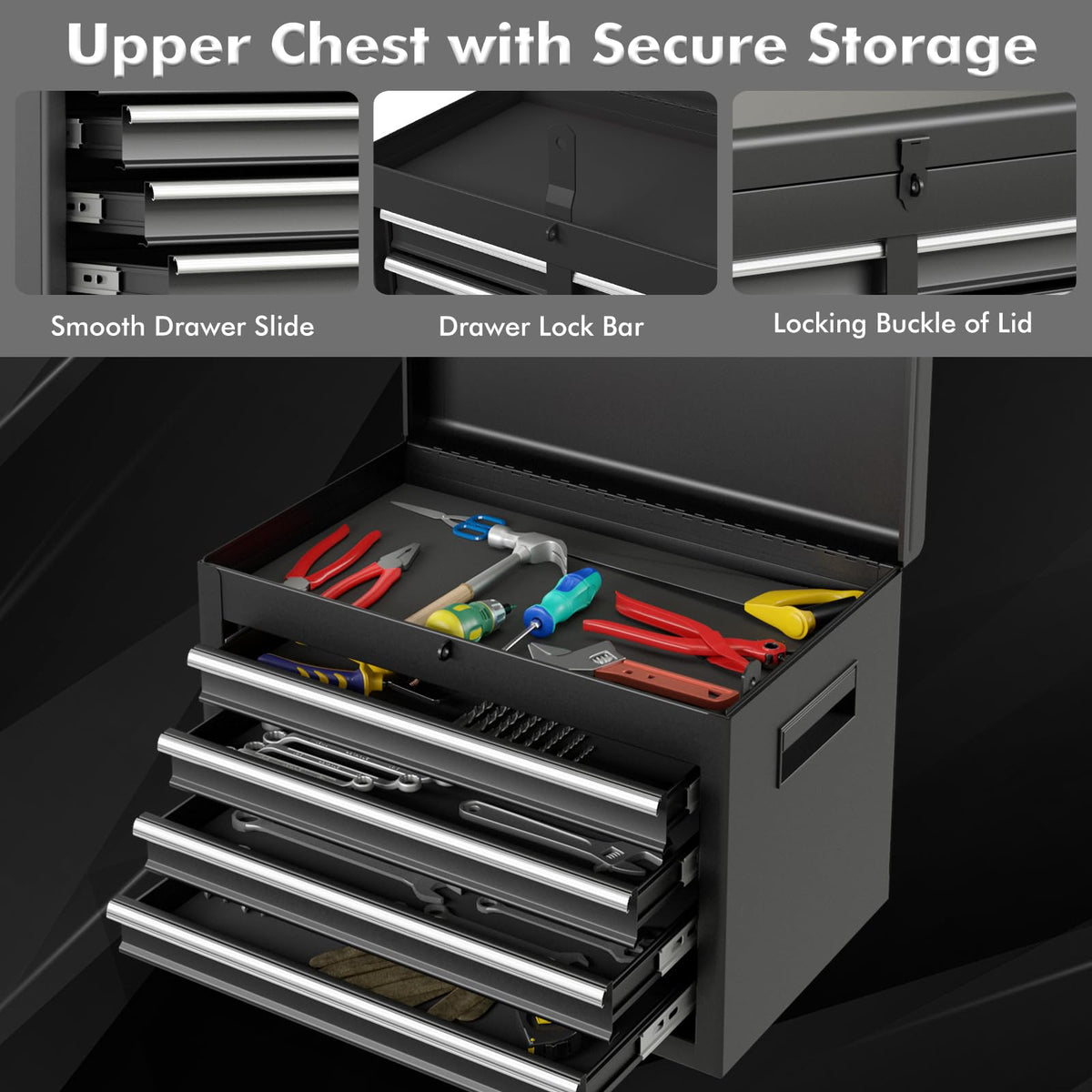 Goplus 5-Drawer Tool Chest with Detachable Top Toolbox
