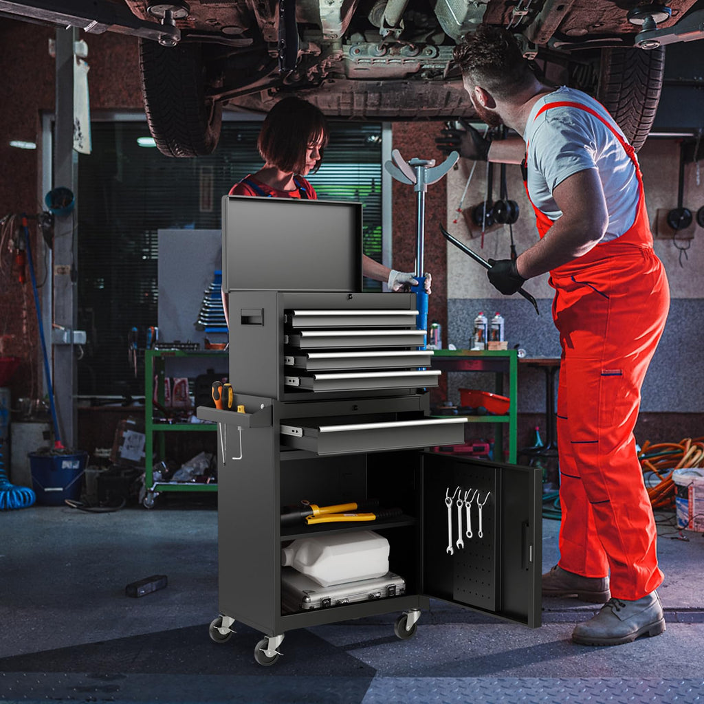 Goplus 5-Drawer Tool Chest with Detachable Top Toolbox