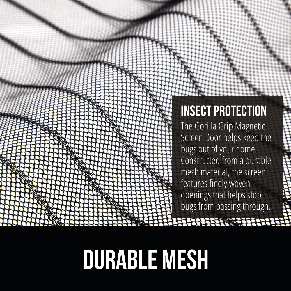 GORILLA GRIP Magnetic Screen Door – Hands-Free Mesh, Auto-Closure, 39x83