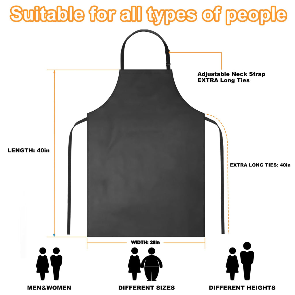 Gotega 4 Pack Waterproof PVC Apron Set – Adjustable Neck, Heavy Duty Dishwashing & Kitchen Aprons