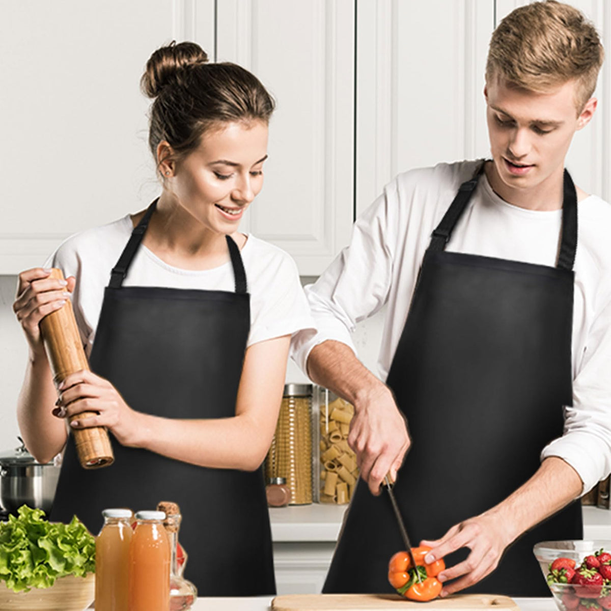 Gotega 4 Pack Waterproof PVC Apron Set – Adjustable Neck, Heavy Duty Dishwashing & Kitchen Aprons