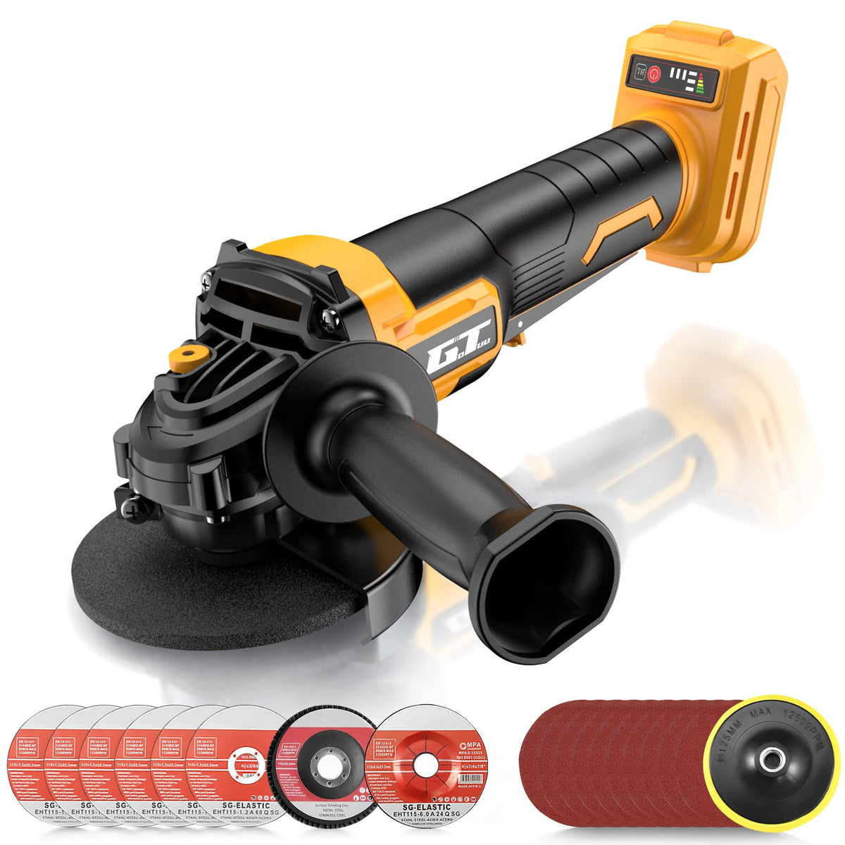 GOTUU Cordless Angle Grinder for DEWALT 20V MAX Battery – 4-1/2in Brushless Cut Off Tool, Safe Paddle Switch, 3-Speed