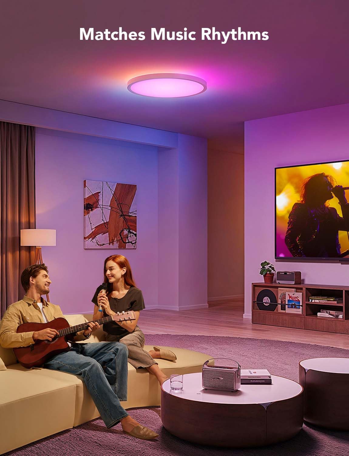Govee Smart Ceiling Light 12-Inch RGBIC LED Fixture – 2400LM, Alexa Compatible, 2200K-6500K (2-Pack)