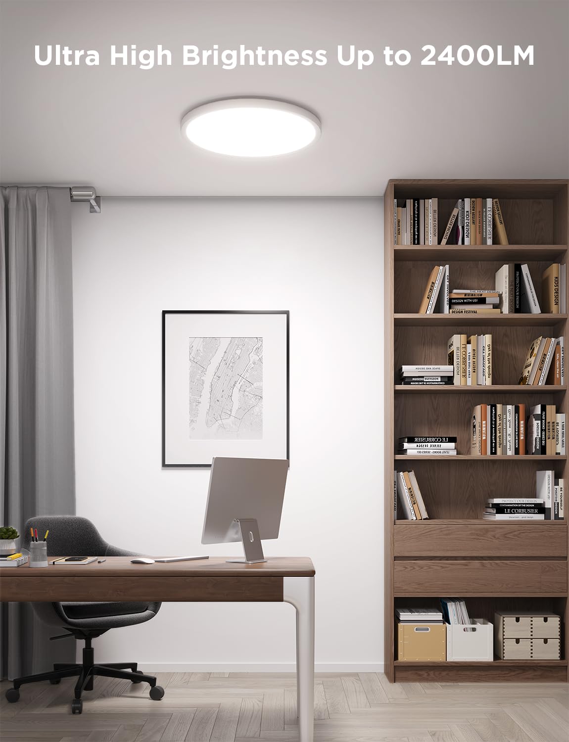 Govee Smart Ceiling Light 12-Inch RGBIC LED Fixture – 2400LM, Alexa Compatible, 2200K-6500K (2-Pack)
