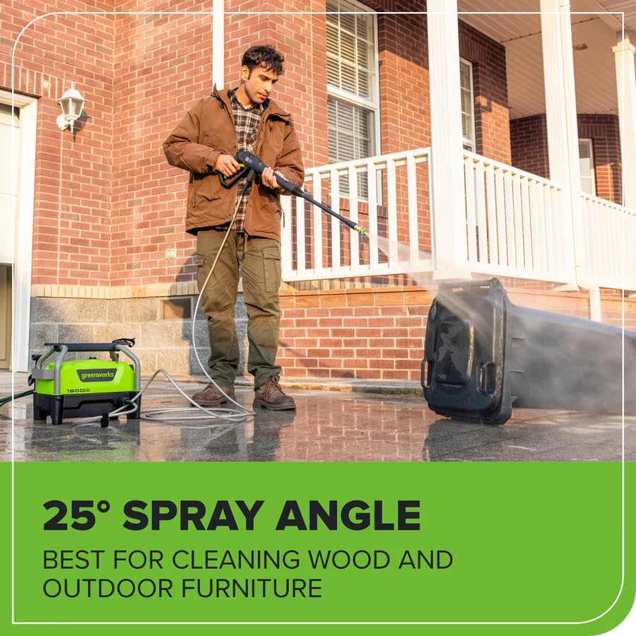 Greenworks 1900 PSI Electric Pressure Washer – 1.2 GPM, Portable & SGS Certified