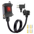 GRZWAYS Inline Cord Switch | 14AWG 1m, IP67 Waterproof, Red LED Rocker