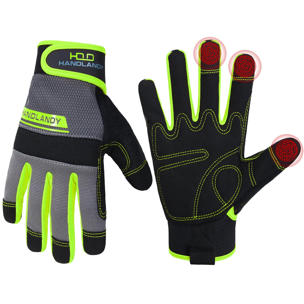 HANDLANDY Work Gloves for Men & Women – Flexible, Touchscreen Utility Gloves for Yard Work