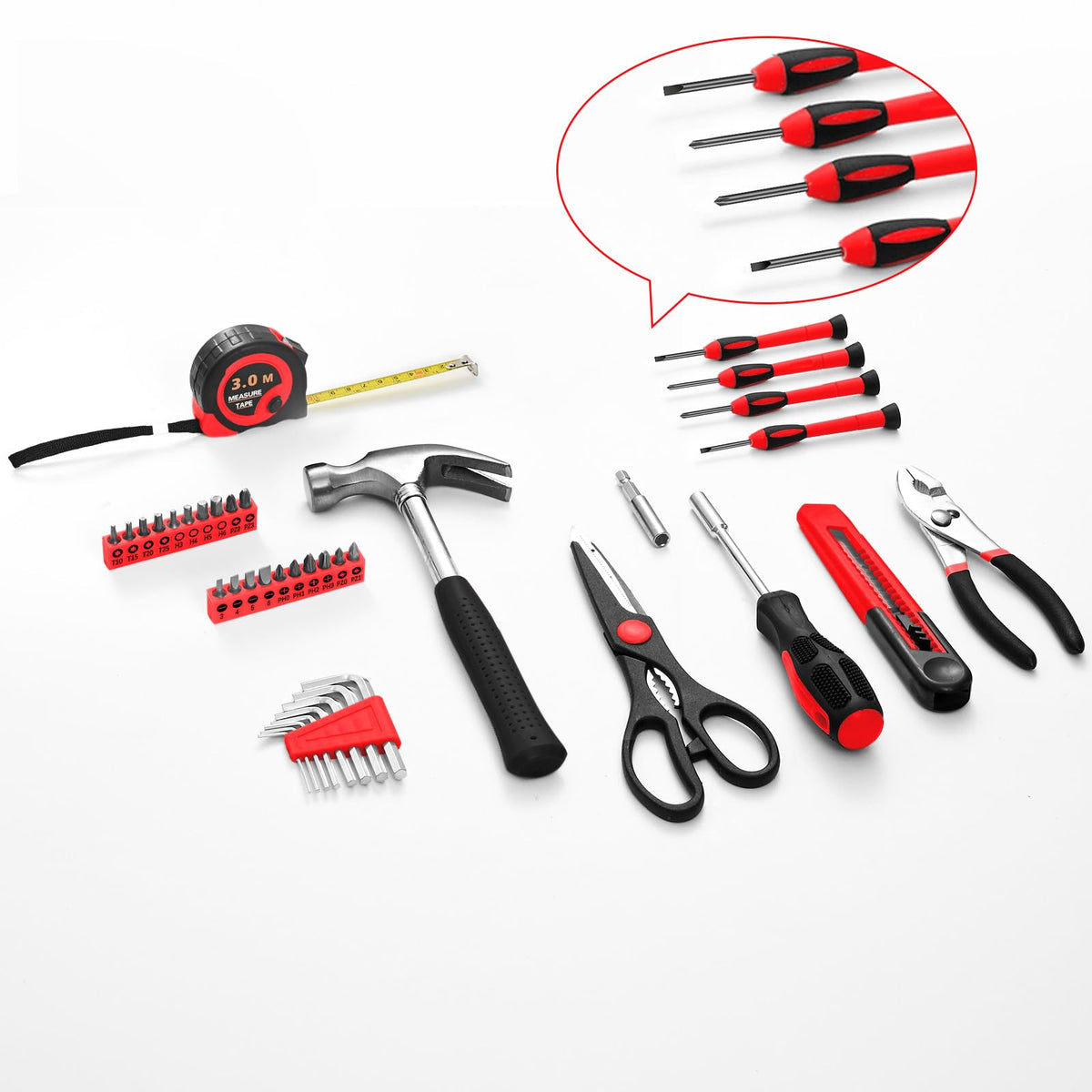 Hangying 39-Piece Household Tool Set with Toolbox – All-Purpose Hand Tool Kit