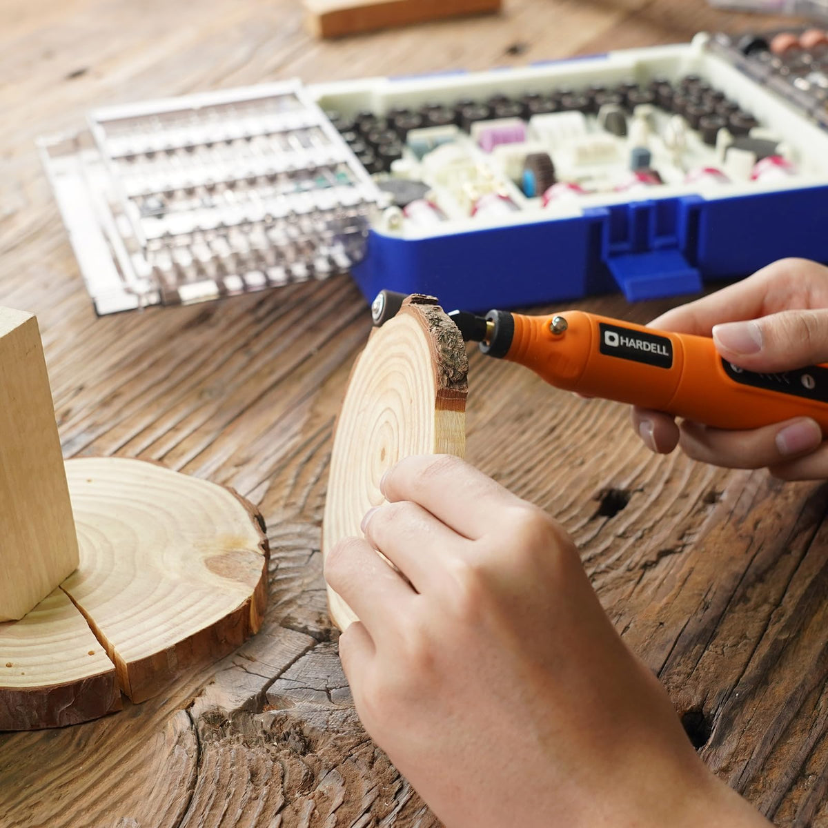 HARDELL Rotary Tool Accessories Kit — 508pcs, 1/8 in Shanks, Universal Fit for Dremel & More