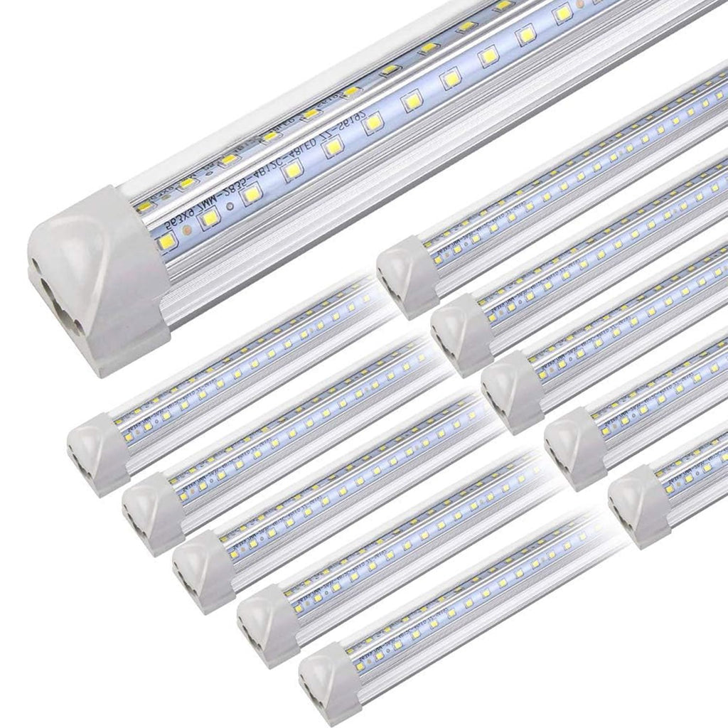 Henwsi 10Pack 4FT LED Shop Light - 50W, 8000LM, 6500K, Linkable T8 Tube – Plug & Play