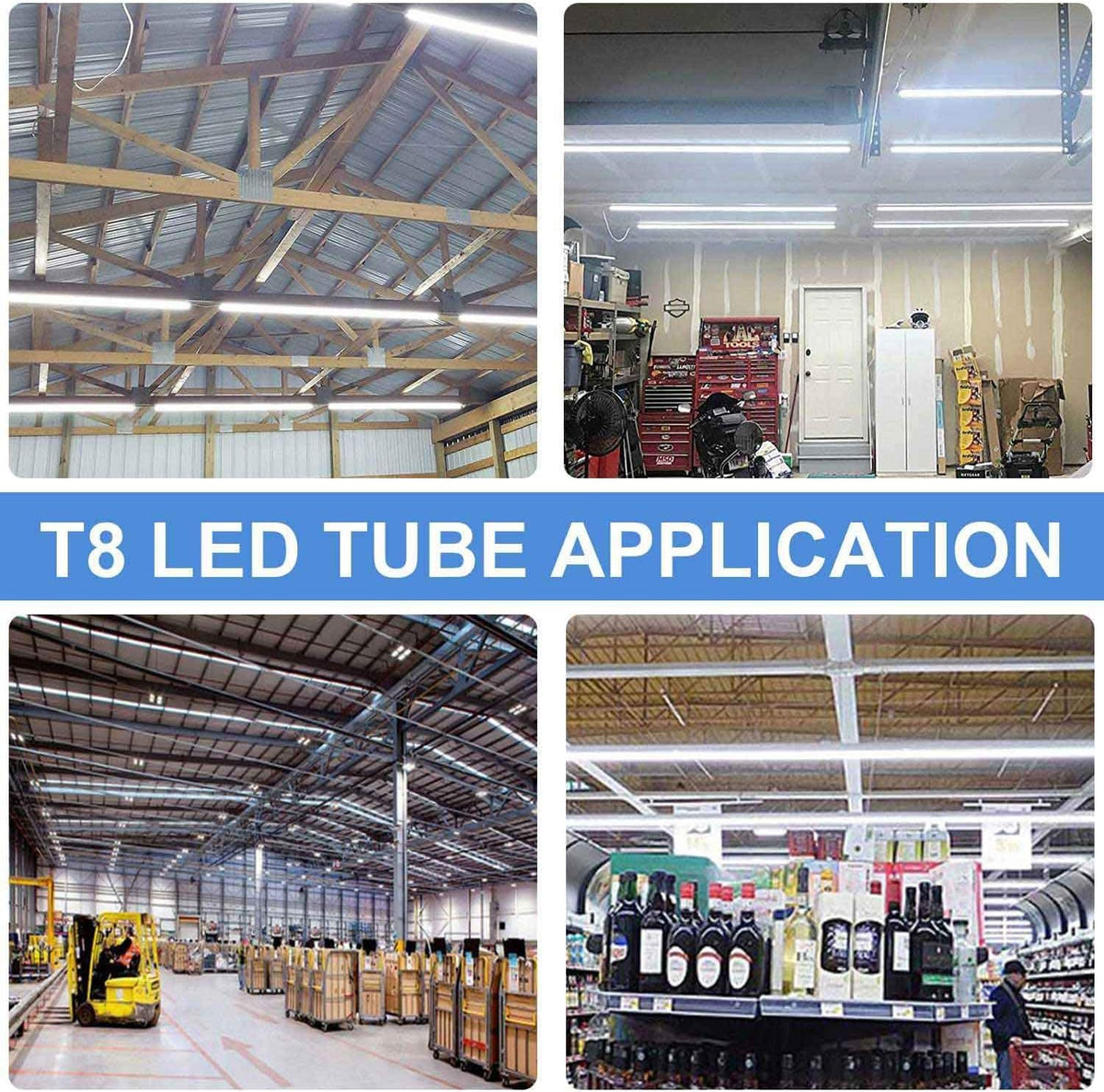 Henwsi 10Pack 4FT LED Shop Light - 50W, 8000LM, 6500K, Linkable T8 Tube – Plug & Play