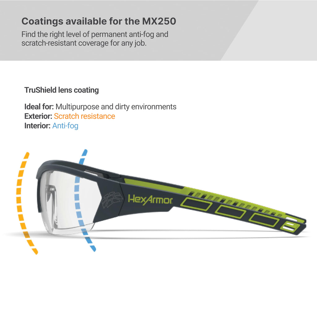 HexArmor MX250 Variomatic Safety Glasses – Transition Lenses, Anti-Fog, Scratch-Resistant, ANSI Z87 Certified