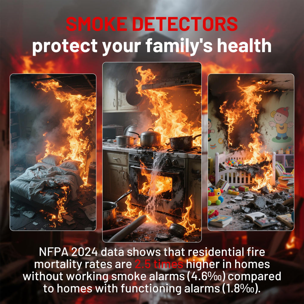 Hilmon 6-Pack Battery-Operated Photoelectric Smoke Alarm with Test Button