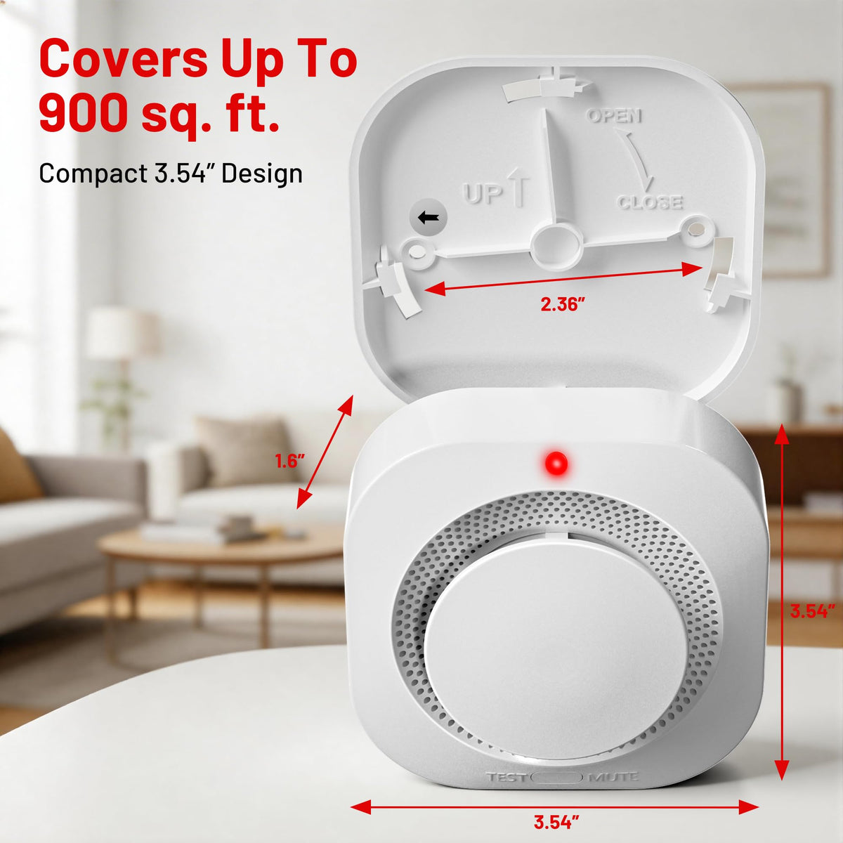 Hilmon 6-Pack Battery-Operated Photoelectric Smoke Alarm with Test Button