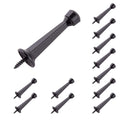 HOME MASTER HARDWARE 12-Pack Heavy Duty Solid Door Stops – 3-in Matte Black Door Stoppers with Plastic Tip for Wall and Door Protection