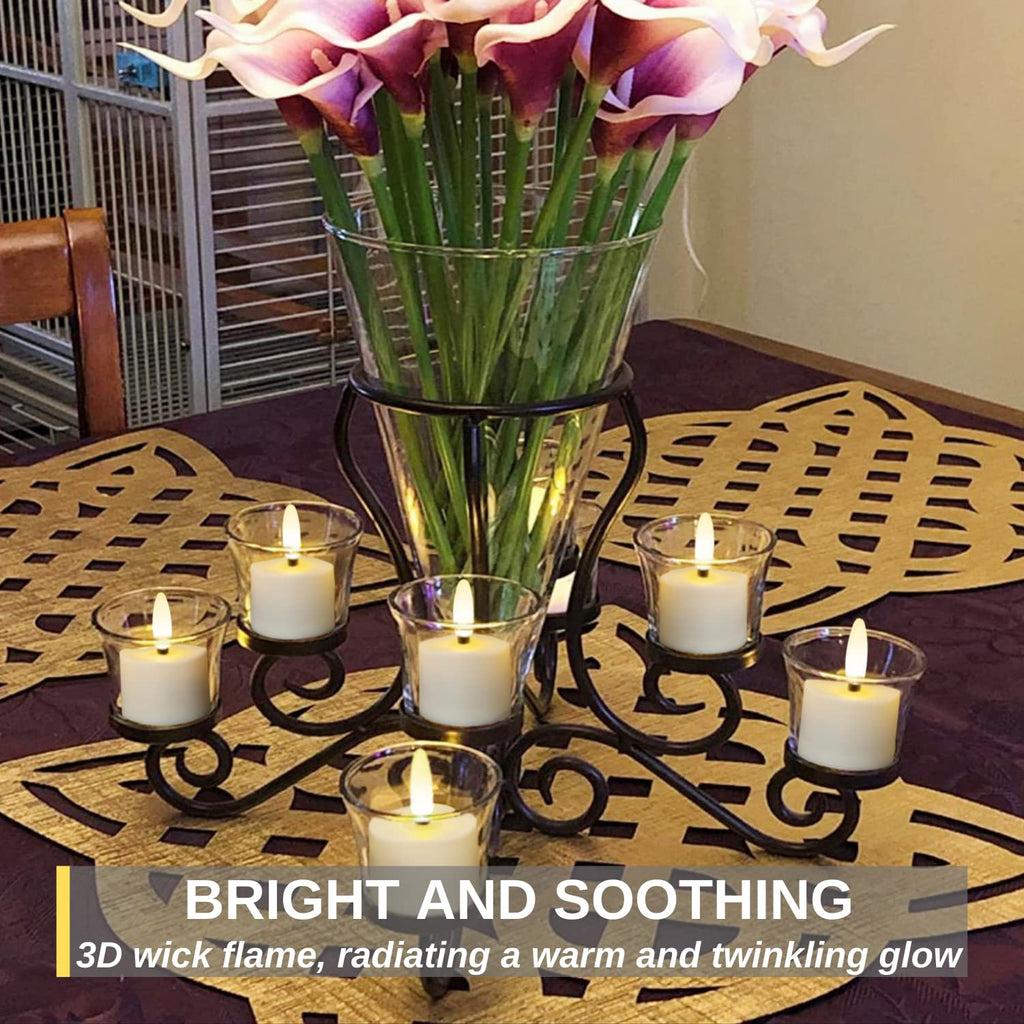 Homemory Flameless Rechargeable Tea Lights with Remote Timer – LED Candles for Home, Weddings, and Parties (6-Pack)