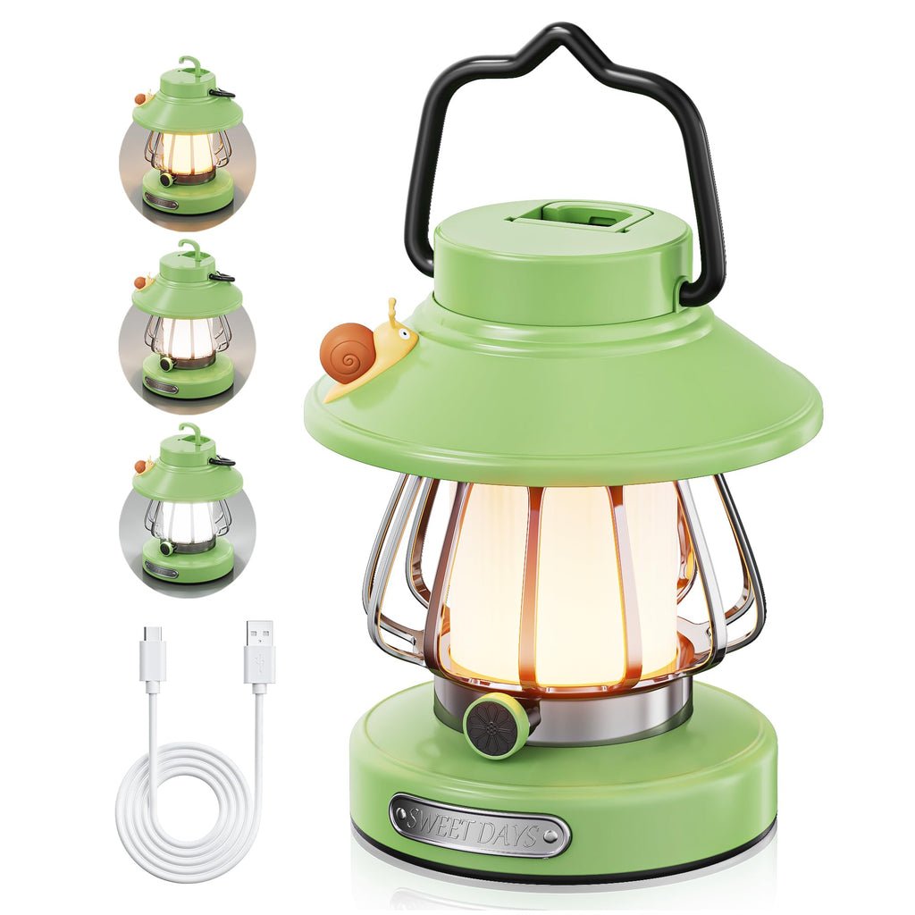 HOMY New Gear Lamp for Kids – USB Rechargeable Snail Lantern with 3-Color Dimming