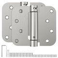 HOSOM Self-Closing Hinges – 4 Inch, Adjustable Tension, UL Listed, Left/Right, Brushed Nickel, 2 Pack