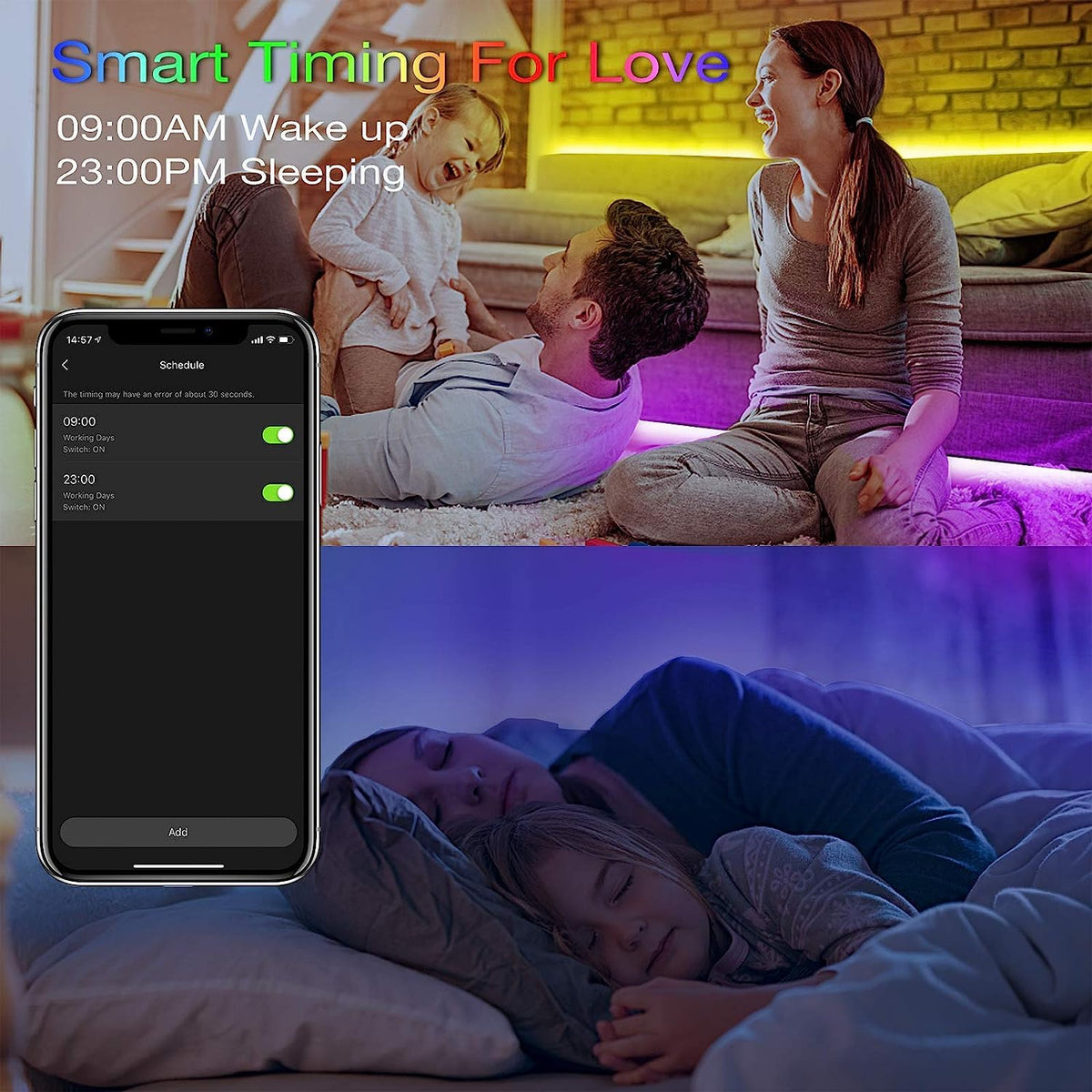 hyrion Smart LED Strip Lights 200ft – WiFi RGB Color Changing, Alexa & Google Assistant Compatible
