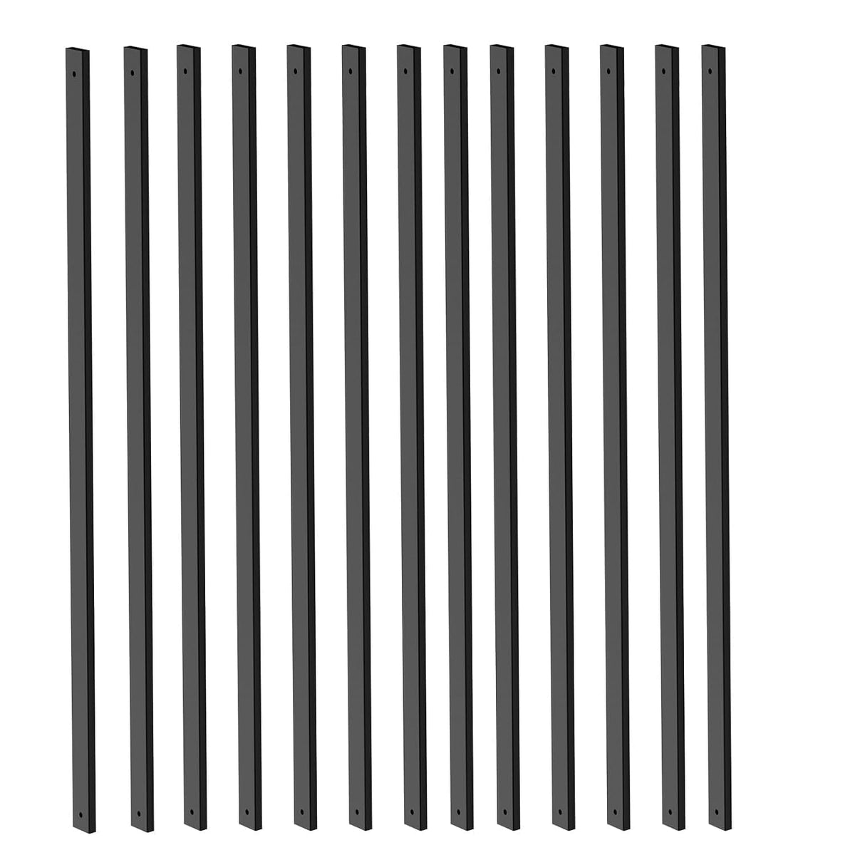 HZIU 101-Pack Deck Balusters with End Caps & Screws — 32.25-Inch Rectangle Metal Railing Spindles Kit