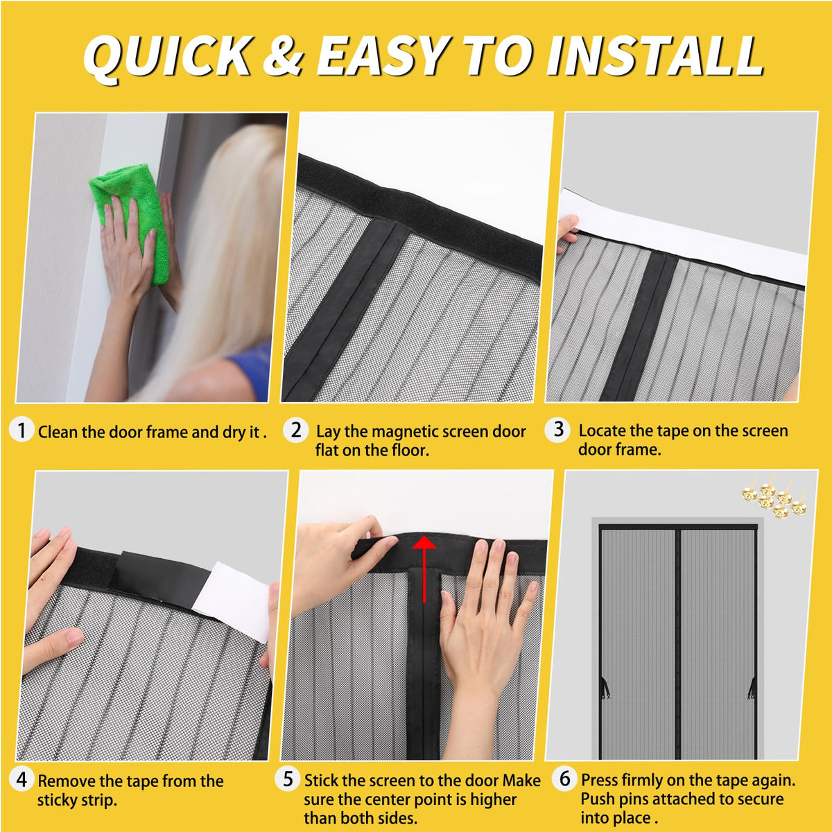 Iduontis Magnetic Screen Door 32x80 | Hands-Free, Heavy-Duty Mesh Barrier for 34x82 Openings