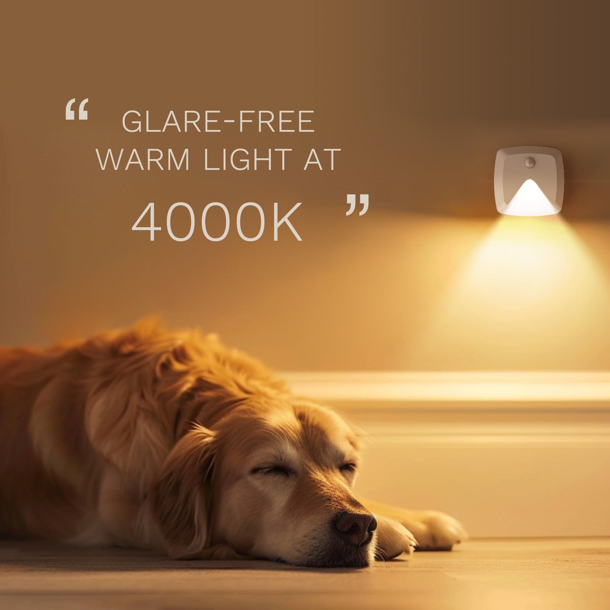 innofox 6-Pack Motion Sensor Lights – Stick-On Warm White LED Night Lights for Stairs & Hallways