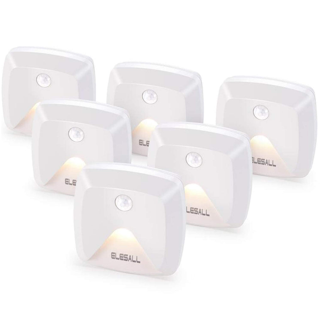 innofox 6-Pack Motion Sensor Lights – Stick-On Warm White LED Night Lights for Stairs & Hallways