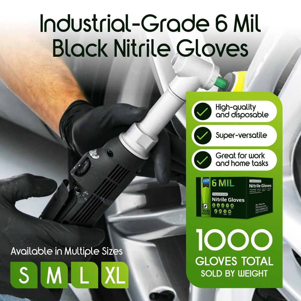 Inspire Black Nitrile Gloves – Heavy Duty 6 Mil | Medical, Lab, Industrial, Disposable