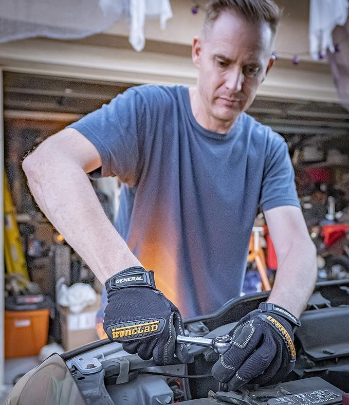Ironclad General Utility Work Gloves GUG – All-Purpose, Performance Fit, Durable, Machine Washable, Size XS, Black