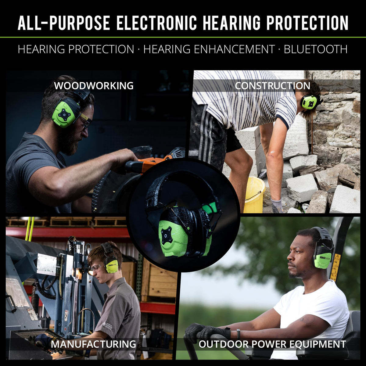 ISOtunes LINK Bluetooth Earmuffs with Aware Technology – 25 dB NRR for Work & Mowing
