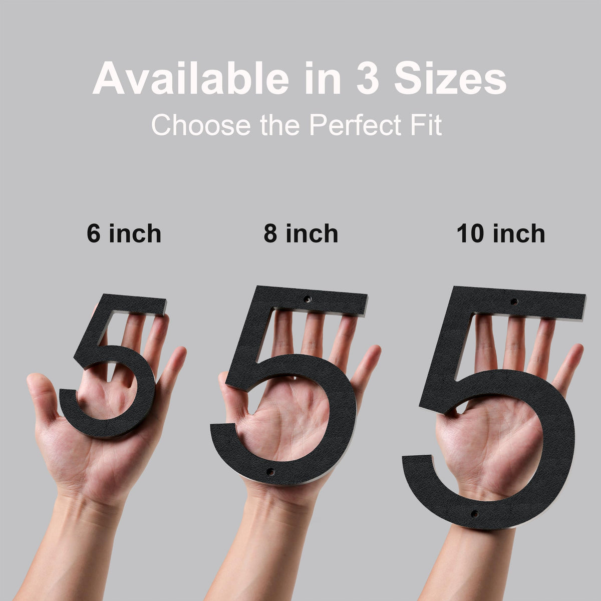 IVERRA 10 Inch Black House Numbers – Large Outdoor Address Numbers with Modern 3D Shadow