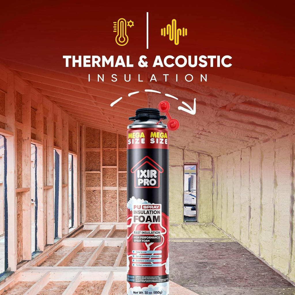 ixirpro Mega Size Spray Foam Kit – 18 x 30oz, 414 Board Feet, High-Density Closed-Cell Insulation