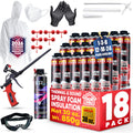 ixirpro Mega Size Spray Foam Kit – 18 x 30oz, 414 Board Feet, High-Density Closed-Cell Insulation