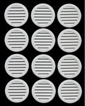 JSP Manufacturing 3-Inch Round Plastic Louver Soffit Air Vent White | Reptile Screen Grille Cover (12 Pack)
