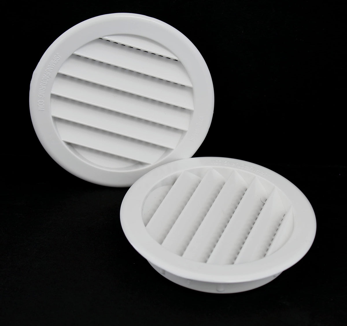 JSP Manufacturing 3-Inch Round Plastic Louver Soffit Air Vent White | Reptile Screen Grille Cover (12 Pack)