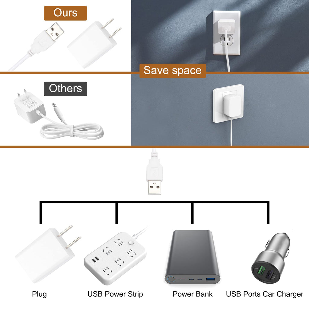 JUSJUBR Plug-in Under-Cabinet Lighting — 2x12-Inch Dimmable USB LED Light Bars, 6000K