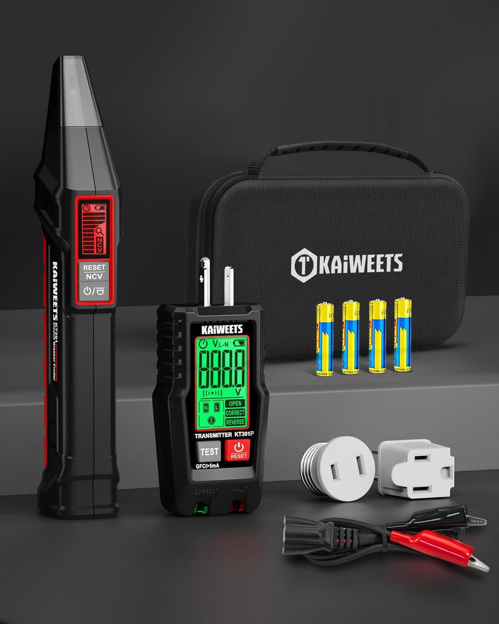 KAIWEETS KT301P Circuit Breaker Finder with LCD Display | GFCI Tester & NCV