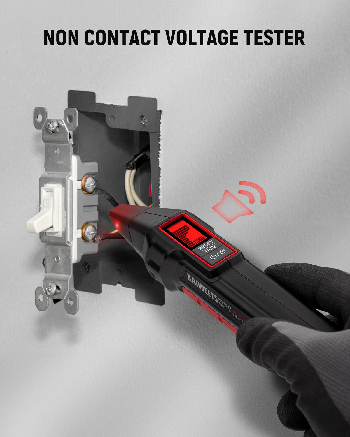 KAIWEETS KT301P Circuit Breaker Finder with LCD Display | GFCI Tester & NCV