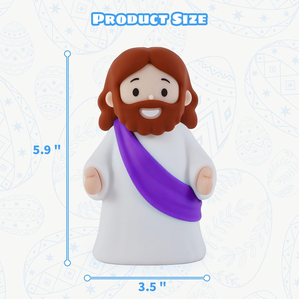 KangTen CHEN Jesus Night Light - Rechargeable, Dimmable Silicone LED for Prayer, Gifts & Easter (Purple)