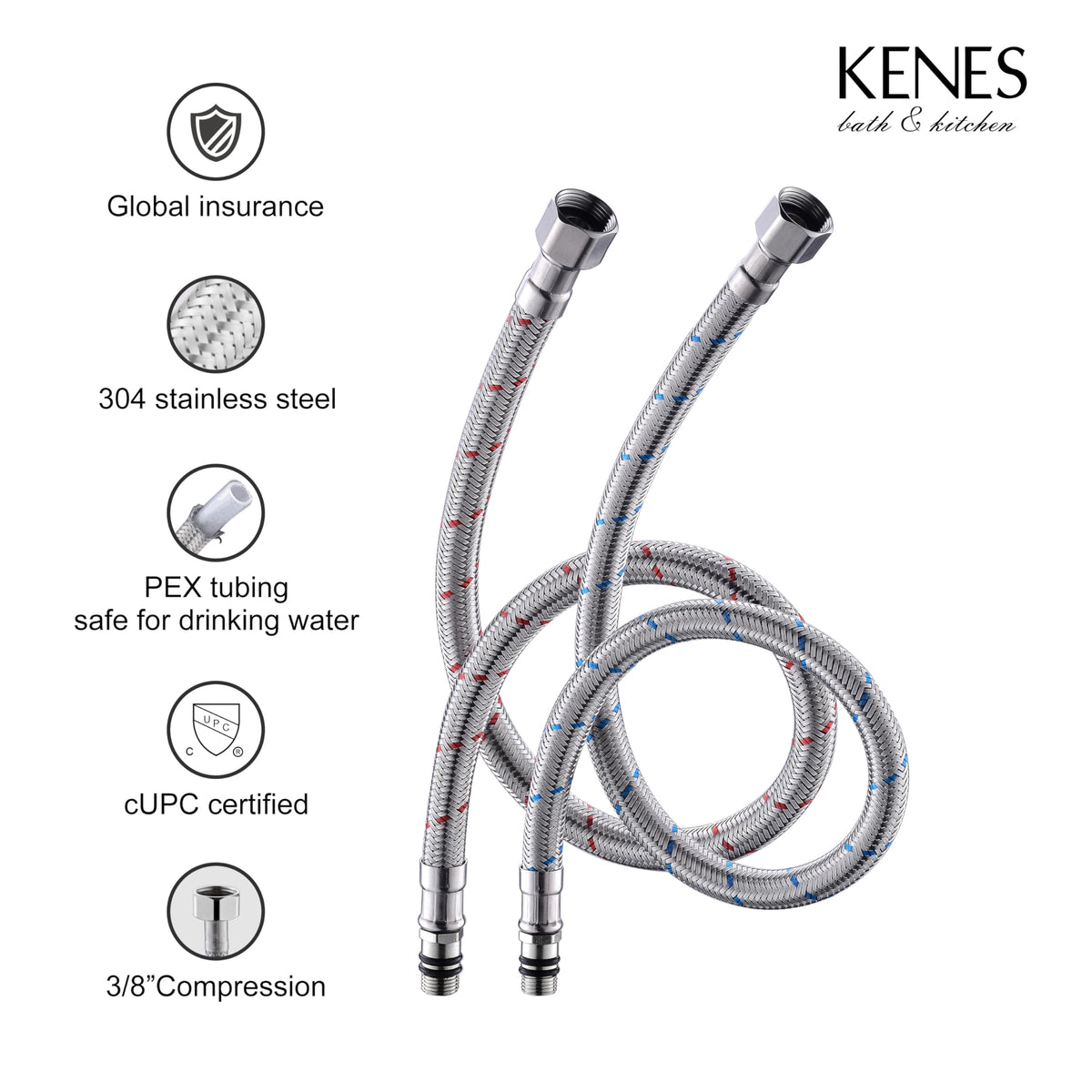 KENES LJ-9031-5 Chrome Single-Handle Bathroom Faucet with Pop Up Drain