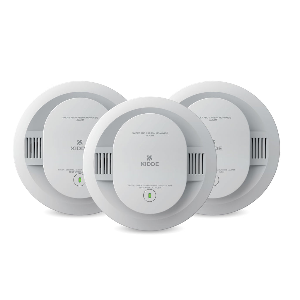 Kidde 30CUDR Smoke & CO Detector – AA Battery Powered, 85dB Alarm, LED Status, 3-Pack