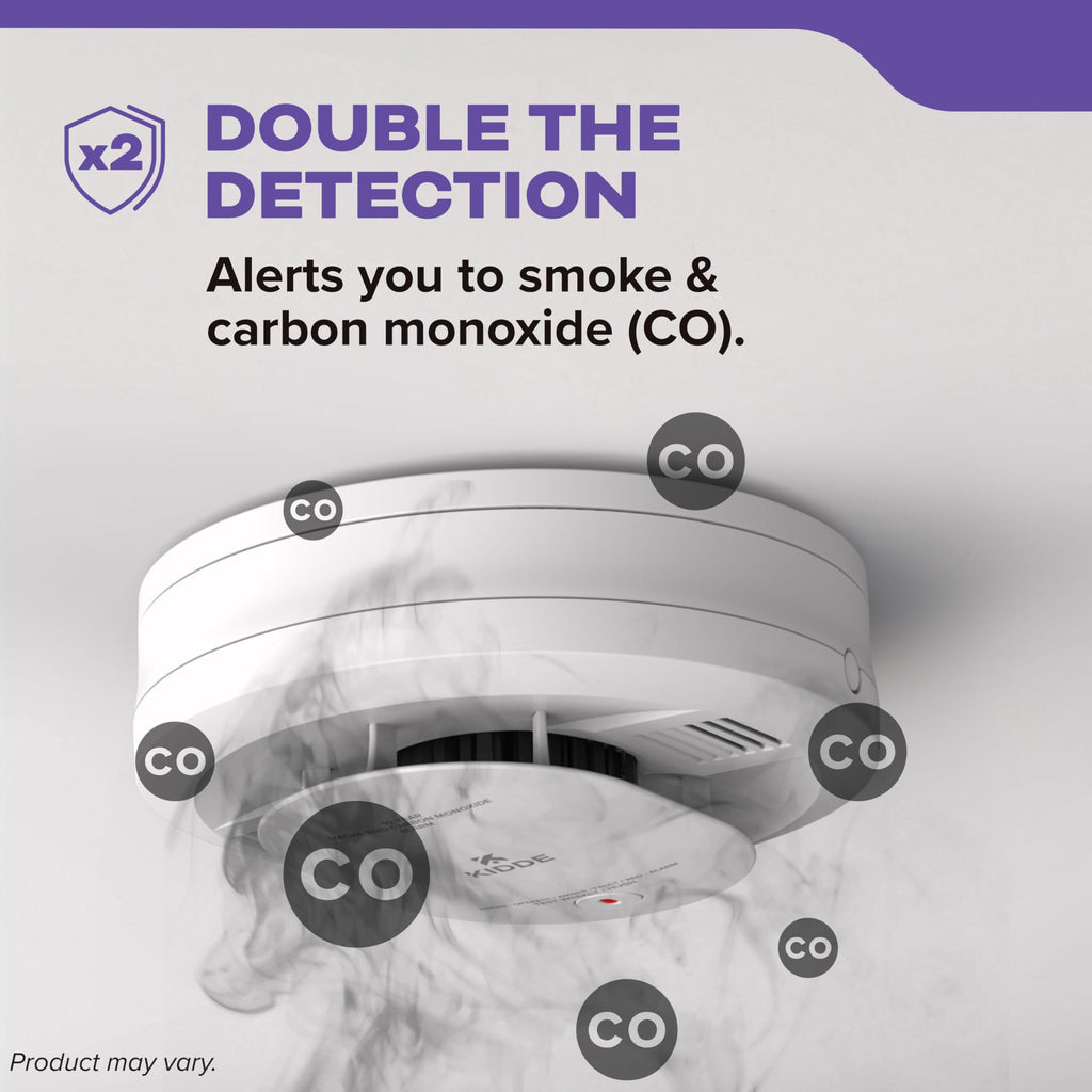 Kidde 30CUDR Smoke & CO Detector – AA Battery Powered, 85dB Alarm, LED Status, 3-Pack