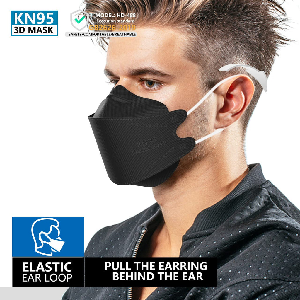 KIMARS KN95 Masks 50 Pack – Breathable, Comfortable Disposable KN95 Face Masks, Black