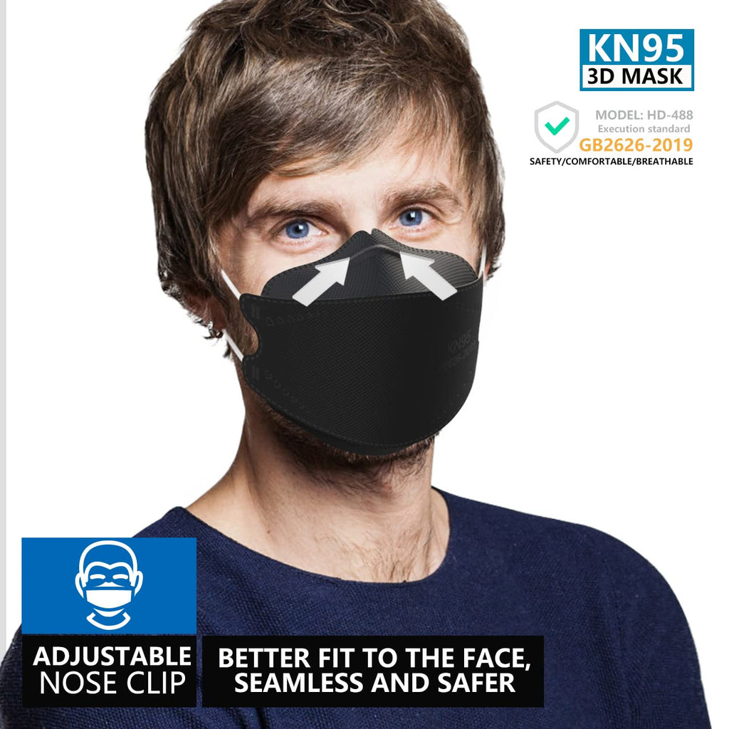 KIMARS KN95 Masks 50 Pack – Breathable, Comfortable Disposable KN95 Face Masks, Black