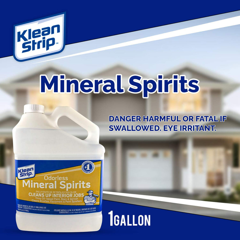KLEAN-STRIP GKSP94214 Odorless Mineral Spirits, 1-Gallon – Thins Oil-Based Paint, Stain & Varnish
