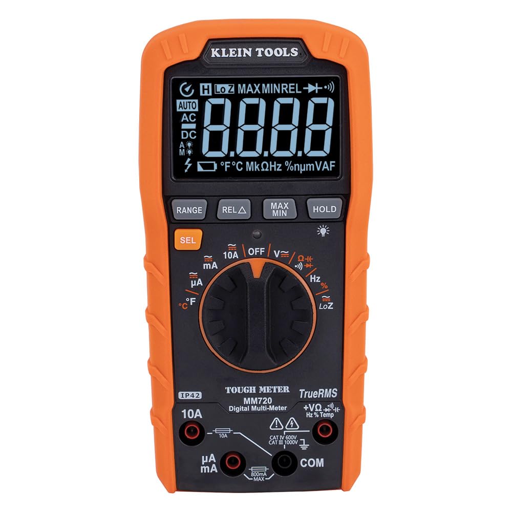 Klein Tools MM720 Digital Multimeter – Auto-Ranging TRMS, LoZ, 1000V/10A