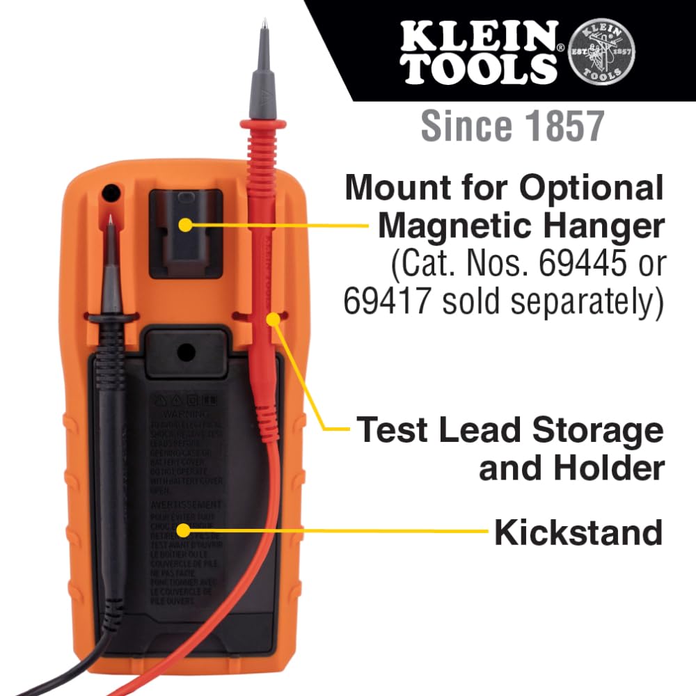 Klein Tools MM720 Digital Multimeter – Auto-Ranging TRMS, LoZ, 1000V/10A
